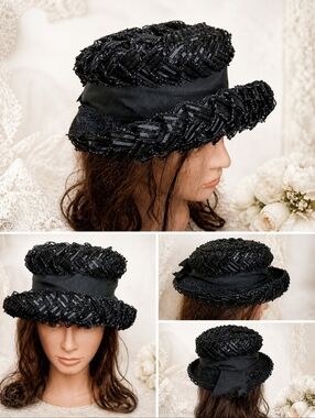 Vintage | Accessories | Vintage 95s 1960s Straw Fedora Flat  display picture 2